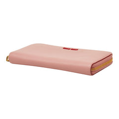 ミュウミュウ ラウンドファスナー 長財布 5ML506 ピンク マドラスレザー レディース MIUMIU 中古