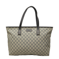 グッチ GGスプリーム トートバッグ ハンドバッグ 211137 グレー PVC レザー メンズ GUCCI 中古
