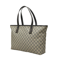 グッチ GGスプリーム トートバッグ ハンドバッグ 211137 グレー PVC レザー メンズ GUCCI 中古