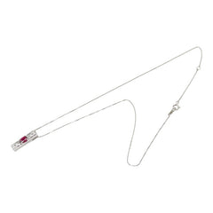 ルビー ダイヤモンド Pt900 プラチナ/Pt850 プラチナ ルビー0.57ct ダイヤ0.07ct デザインネックレス ペンダント ネックレス レディース 中古