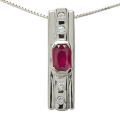 ルビー ダイヤモンド Pt900 プラチナ/Pt850 プラチナ ルビー0.57ct ダイヤ0.07ct デザインネックレス ペンダント ネックレス レディース 中古