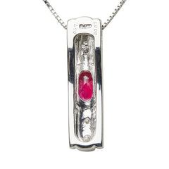 ルビー ダイヤモンド Pt900 プラチナ/Pt850 プラチナ ルビー0.57ct ダイヤ0.07ct デザインネックレス ペンダント ネックレス レディース 中古