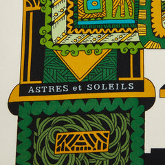 エルメス カレ90 Astres et Soleils 天体と太陽 スカーフ 大判スカーフ グリーン ホワイト レディース HERMES 中古