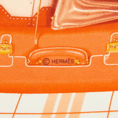 エルメス カレ45 H EN VOYAGE 旅するエルメス スカーフ オレンジ シルク レディース HERMES 中古