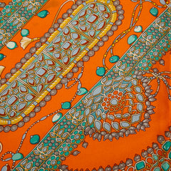 エルメス カレ90 Parures des Maharajas マハラジャの装身具 スカーフ 大判スカーフ オレンジ マルチカラー レディース HERMES 中古