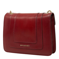 ブルガリ セルペンティ フォーエバー 斜め掛け ショルダーバッグ ワインレッド レザー レディース BVLGARI 中古