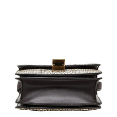 セリーヌ クラシックボックス ショルダーバッグ ブラウン アイボリー パイソン レザー レディース CELINE 【中古】