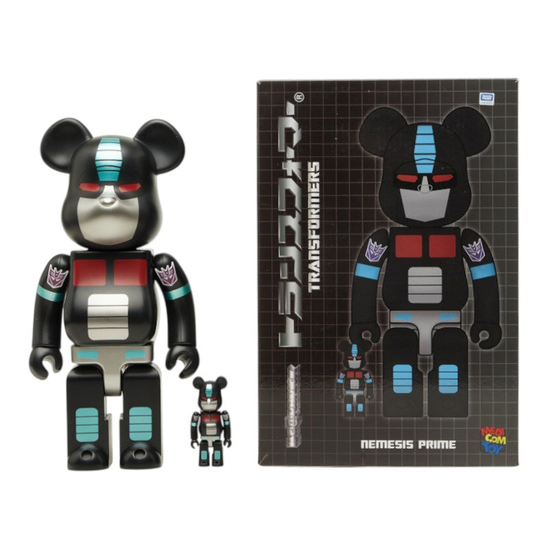メディコムトイ ベアブリック 100%＆400％ TRANSFORMERS NEMESIS PRIME フィギュア おもちゃ 置物 ブラック マルチカラー メンズ MEDICOM TOY 【中古】