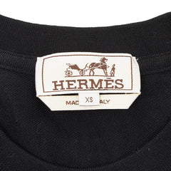 エルメス Hロゴ 刺繍 半袖Ｔシャツ サイズ XS ブラック コットン メンズ HERMES 【中古】