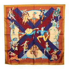 エルメス カレ90 LES BALLETS RUSSES ロシア バレエ スカーフ マルチカラー シルク レディース HERMES 中古