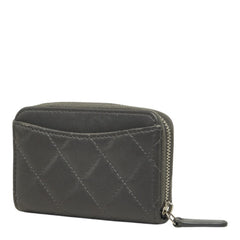 シャネル マトラッセ ココマーク コインケース 小銭入れ グレー ラムスキン レディース CHANEL 中古