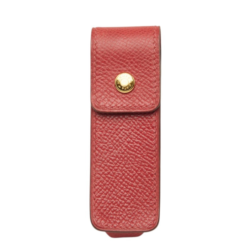 エルメス リップケース ガムケース 印鑑ケース レッド系 レザー レディース HERMES 中古