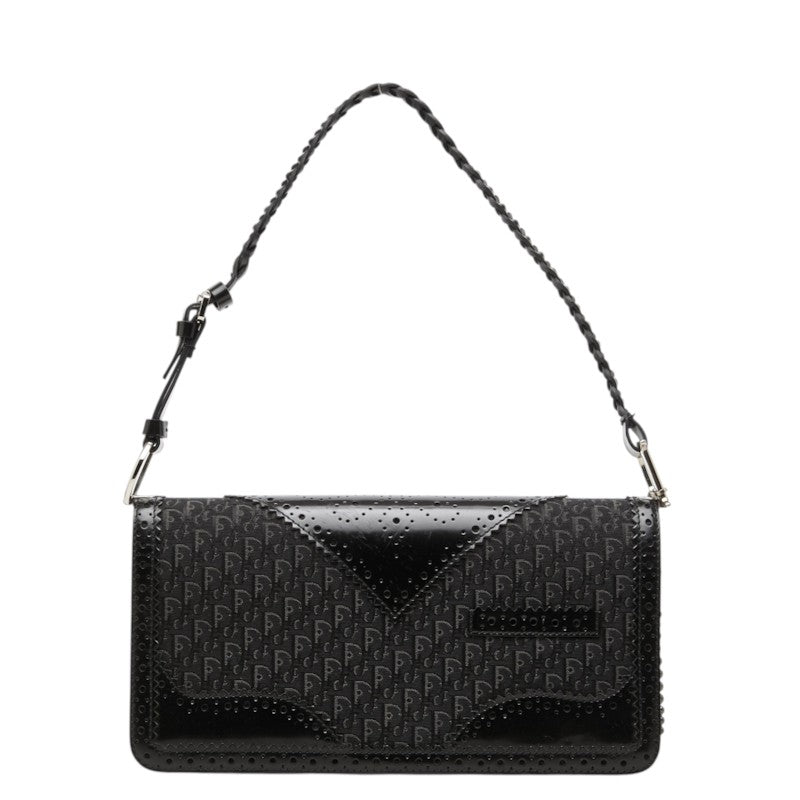 ディオール トロッター D'Trick ワンショルダーバッグ 05-MA-0024 ブラック キャンバス レザー レディース Dior 中古