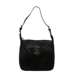 フェンディ FFロゴ ワンショルダーバッグ ブラック ハラコ レザー レディース FENDI 中古