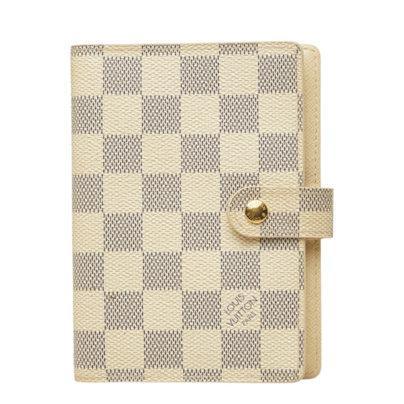 ルイ ヴィトン ダミエ アズール アジェンダPM 手帳カバー R20706 ホワイト PVC レザー レディース LOUIS VUITTON 中古