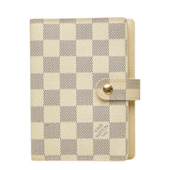 ルイ ヴィトン ダミエ アズール アジェンダPM 手帳カバー R20706 ホワイト PVC レザー レディース LOUIS VUITTON 中古
