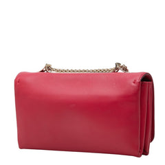 ヴァレンチノ ロックスタッズ 斜め掛け チェーン ショルダーバッグ ピンク レザー レディース Valentino 中古