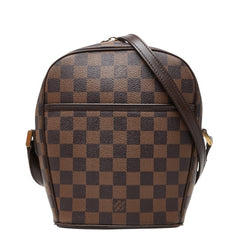 ルイ ヴィトン ダミエ イパネマPM 斜め掛け ショルダーバッグ N51294 ブラウン PVC レザー レディース LOUIS VUITTON 中古