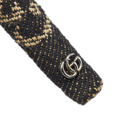 グッチ GGロゴ カチューシャ ヘアアクセサリー 652835 ブラック デニム レディース GUCCI 【中古】