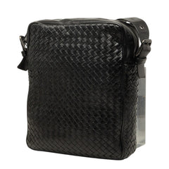 ボッテガヴェネタ イントレチャート 斜め掛け ショルダーバッグ ブラック レザー レディース BOTTEGAVENETA 【中古】