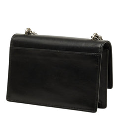 サンローラン カサンドラ サンセット YSLロゴ チェーン ショルダーバッグ 452157 ブラック シルバー レザー レディース SAINT LAURENT 【中古】