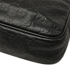 グッチ グッチシマ 斜め掛け ショルダーバッグ 201448 ブラック レザー レディース GUCCI 【中古】