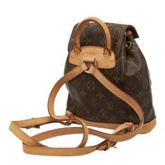 ルイ ヴィトン モノグラム ミニ モンスリ リュック バックパック M51137 ブラウン PVC レザー レディース LOUIS VUITTON 【中古】