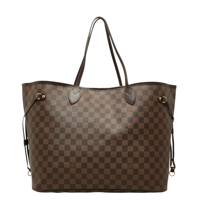 ルイ ヴィトン ダミエ ネヴァーフルGM トートバッグ ショルダーバッグ N51106 ブラウン PVC レザー レディース LOUIS VUITTON 中古