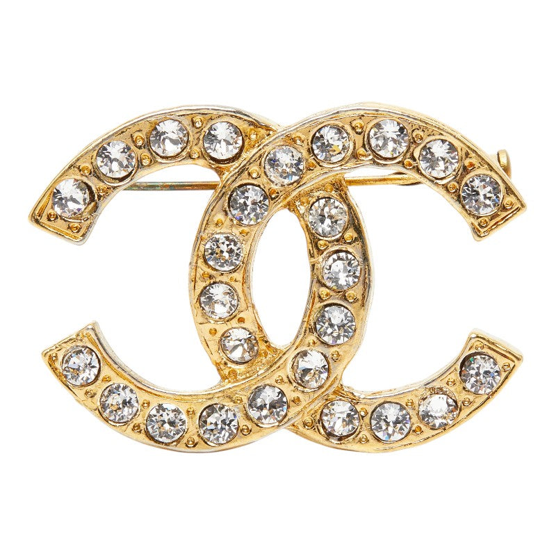 シャネル ココマーク ブローチ ゴールド メッキ ラインストーン レディース CHANEL 【中古】