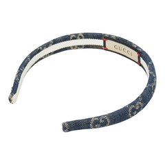 グッチ GGデニム カチューシャ ヘアアクセサリー ブルー デニム レディース GUCCI 【中古】