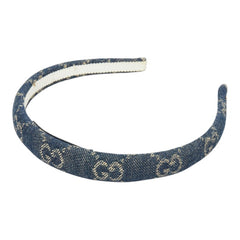 グッチ GGデニム カチューシャ ヘアアクセサリー ブルー デニム レディース GUCCI 【中古】