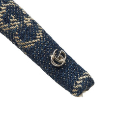 グッチ GGデニム カチューシャ ヘアアクセサリー ブルー デニム レディース GUCCI 【中古】