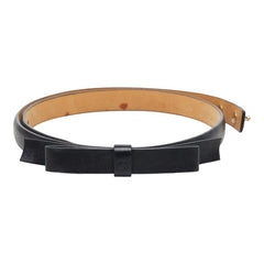 グッチ リボン モチーフ ベルト サイズ XS ブラック レザー レディース GUCCI 【中古】