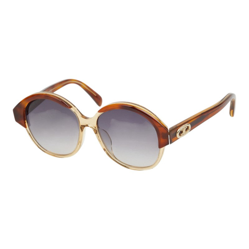 セリーヌ トリオンフ ラウンド サングラス CL4015F ブラウン プラスチック メンズ CELINE 【中古】