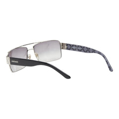 ヴェルサーチェ ロゴ サングラス MOD.2075 ブラック シルバー グレー プラスチック メタル メンズ VERSACE 【中古】