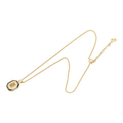 ディオール CDロゴ ネックレス ゴールド ブラック メッキ ラインストーン レディース Dior 【中古】