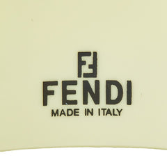 フェンディ FFロゴ ブレスレット バングル ホワイト アイボリー系 ブラック プラスチック レディース FENDI 【中古】