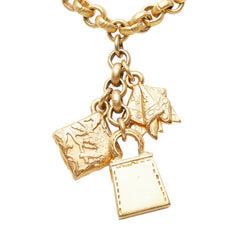 サルヴァトーレフェラガモ バッグ モチーフ チェーン ペンダント ネックレス ゴールド メッキ レディース Salvatore Ferragamo 中古