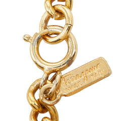 サルヴァトーレフェラガモ ガンチーニ ブレスレット ゴールド ブラック メッキ レディース Salvatore Ferragamo 中古