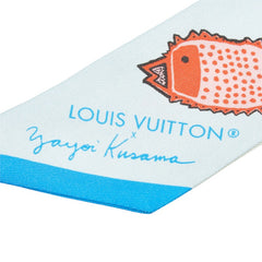 ルイ ヴィトン × YK 草間彌生 バンドーBB フェイス スカーフ M78313 ブルー マルチカラー シルク レディース LOUIS VUITTON 中古