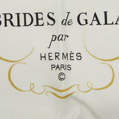 エルメス カレ90 BRIDES de GALA 式典用馬勒 スカーフ ブルー マルチカラー シルク レディース HERMES 中古