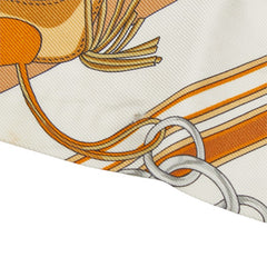 エルメス ツイリー BRIDES ET GRIS GRIS 馬勒とチャーム スカーフ ベージュ系 マルチカラー シルク レディース HERMES 中古