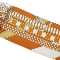 エルメス ツイリー BRIDES ET GRIS GRIS 馬勒とチャーム スカーフ ベージュ系 マルチカラー シルク レディース HERMES 中古