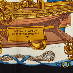 エルメス カレ90 MUSEE 博物館 スカーフ 大判 ブラック系 マルチカラー シルク レディース HERMES 中古