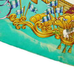 エルメス カレ90 LUNA PARK 遊園地 スカーフ 大判 グリーン系 マルチカラー シルク レディース HERMES 中古