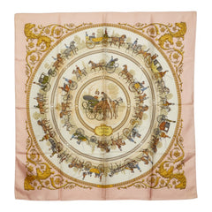 エルメス カレ90 LA PROMENADE DE LONGCHAMPS ロンシャンへの散歩 スカーフ 大判 マルチカラー シルク レディース HERMES 中古