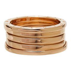 ブルガリ ピンクゴールド K18PG ピンクゴールド B-ZERO1 ビーゼロワン 4バンド リング 指輪 #60 メンズ BVLGARI 19号 中古