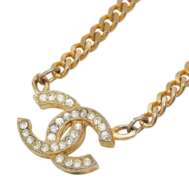 シャネル ココマーク チェーン ネックレス ゴールド メッキ ラインストーン レディース CHANEL 中古