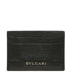 ブルガリ ロゴ カードケース ブラック レザー レディース BVLGARI 中古