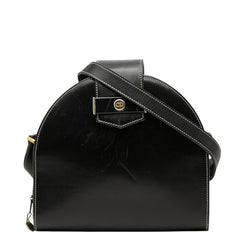 ディオール ヴィンテージ ハーフムーン ショルダーバッグ ブラック レザー レディース Dior 中古